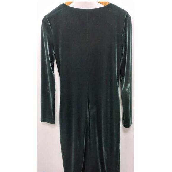 Ralph Lauren Stretch Velvet Surplice Dress Emerald Green 10‎ $195 - Picture 3 of 3